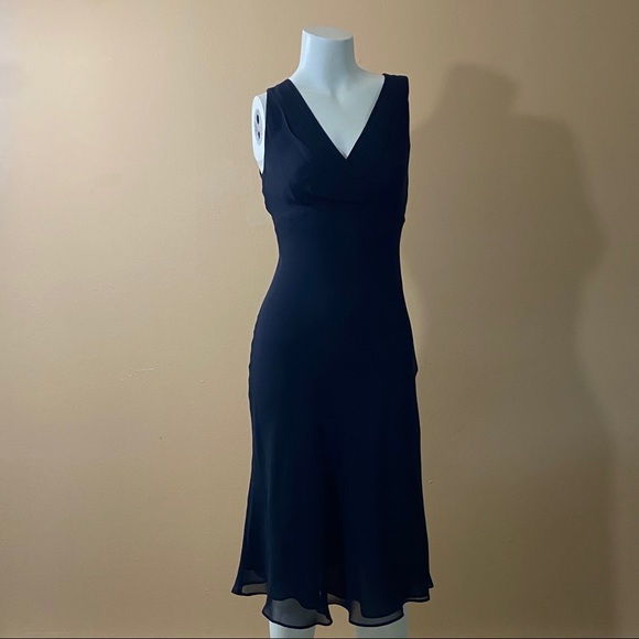 Sz 0 Express Black Silk Slip on Dress - Picture 1 of 5